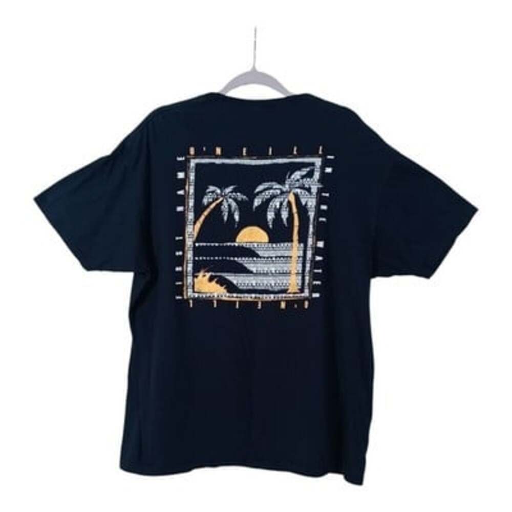 O'Neill Navy Blue 2-Sided Graphic T Shirt Men's Size XL Palm Tree Sunset Modern
